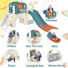 Whizmax 7-IN-1 Kids Slide Playset Structure---Castle Climbing Crawling Playhouse with Slide, Arch Tunnel, Ring Toss, and Basketball Hoop£¬Blue - 4 of 4