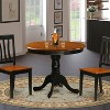3-Piece Round Black Finish Solid Wood Top Dining Table with 2-Chairs with - 2 of 4
