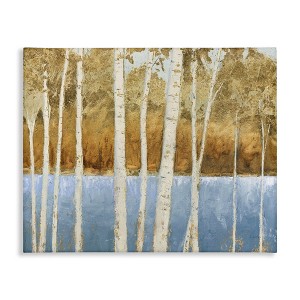 Stupell Industries Birch Tree Lake Blue Brown Canvas Art - 1 of 4