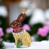 Old World Christmas 4.25 In Chocolate Easter Bunny Ornament Foiled Sitting Pink Bow Tree Ornaments - 2 of 4