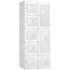 CAVINAS White Portable Wardrobe Closet,Clothes Storage Wardrobe with 11 Cube Compartments,1 Hanging Rod,11 Magnet Doors,Folding Bedroom Armoire - 2 of 4