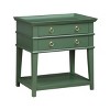INFURNIC Nightstands Vintage 2 Drawer Tray Top Nightstand with Open Shelf and Brushed Gold Pulls for Bedroom, Green, 26"*18"*26.75" - 2 of 4