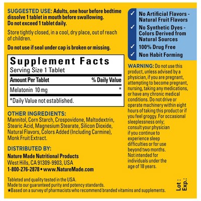 Fast Dissolve Melatonin 10mg Mixed Berry Tablets