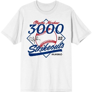 MLB Clayton Kershaw 3000 Strikeouts Men's White Short Sleeve Tee - 1 of 4