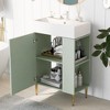 Lyngins 21.6" Storage Bathroom Vanity, Freestanding Vanity with Ceramic Sink & Overflow, Bathroom Storage Cabinet, Small-to-Medium Bathrooms - 2 of 4