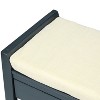 PAGED Storage Bench Modern Wooden Shoe Rack with Drawers, Shelf and Cushion for Mudroom, Bedroom, Entryway - 3 of 4