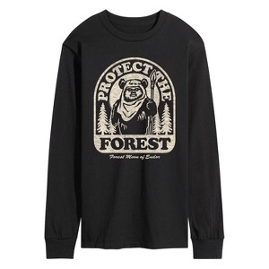 Men's - Star Wars - Ewok Protect The Forest Long Sleeve Graphic T-Shirt - 1 of 3