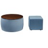 CAVINAS Storage Ottoman Set of 2, Wooden Round Coffee Table with Reversible Lid and Square Footstool, Shoe Bench for Living Room, Bedroom - 2 of 4
