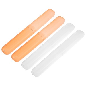 Unique Bargains Plastic Lightweight Traveling Toothbrush Holders Case 7.48"x1.06" 4 Pcs - 1 of 4