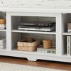 Modern Farmhouse TV Media Stand, Large Barn Inspired Home Entertainment Console, for TV Up to 70'', with Open Shelves and Closed Cabinets, White - 3 of 4