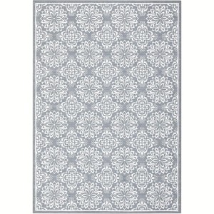 Washable Runner or Area Rug, Modern Floral Design, Low Pile, Non-Slip Rubber Back, Foldable for Hallway, Kitchen, Laundry - 1 of 4