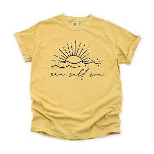 Simply Sage Market Women's Sea Salt Sun Short Sleeve Garment Dyed Tee - 1 of 2