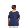 Women's Chambray Short Sleeve Pop Over Top - Plus - On The Plus Side - 3 of 4