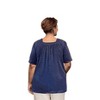 Women's Chambray Short Sleeve Pop Over Top - Plus - On The Plus Side - image 3 of 4