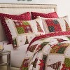 Greenland Home Fashions Deck the Halls Sham – Red Holiday Decorative Pillow Cover, Festive Cotton Quilted Design - 4 of 4