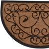 HomeRoots 18" X 30" Beige and Black Rubber and Coir Outdoor Semi Circle Door Mat - 4 of 4