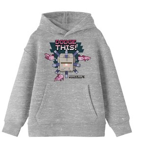 Minecraft Guardian Dodge This Boy's Athletic Heather Sweatshirt - 1 of 1