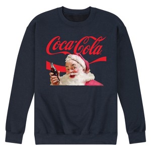 Men's - Coca-Cola - Santa Closeup Coca Cola Logo Graphic Fleece Sweatshirt - 1 of 4
