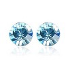 Gold Plated Crystal Heart Shaped Four Leaf Clover Pendant Necklace and Stud Earrings Jewelry Set (Sea Blue) - 3 of 4