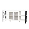 VYNXARIA TV Stands for Living Room,Farmhouse TV Stand 80 Inch Television Stand ,Modern Horizontal Wood and Metal Open Bookshelf,White - 3 of 4