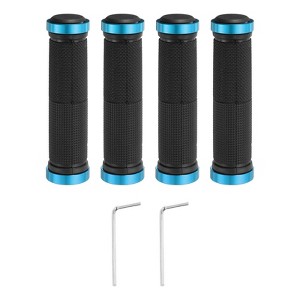 Unique Bargains Non-Slip Mushroom Double Lock-on Bike Handlebar Grips 5.12" 2 Pairs with Hex Wrench - 1 of 4