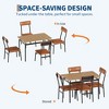 5-Piece Dining Table Set, Wood Table & 4 PU Chairs, Industrial Metal Frame - 3 of 4