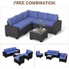 Jojoka 6-Piece PE Rattan Patio Sofa Set, Sectional with Coffee Table, Cushions for Backyard, Balcony, Poolside Seating - 4 of 4