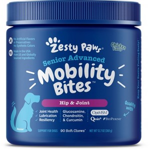 Zesty Paws Senior Advanced Hip & Joint Mobility Soft Chews for Dogs - Chicken Flavor - 90ct - 1 of 4