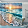 Beach Sunset 3D Shower Curtain, Waterproof and Bright, 59x72 Inches. - 3 of 4