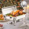 8QT Chafing Dish Buffet Set, 6-Pack Stainless Steel Food Warmers with Full-Size Pans, Folding Stands & Fuel Holders - 2 of 4