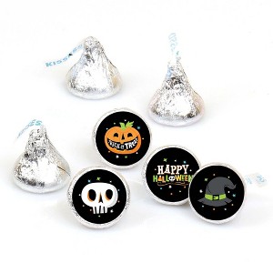 Big Dot of Happiness Jack-O'-Lantern Halloween - Kids Halloween Party Round Candy Sticker Favors - Labels Fits Chocolate Candy (1 sheet of 108) - 1 of 4