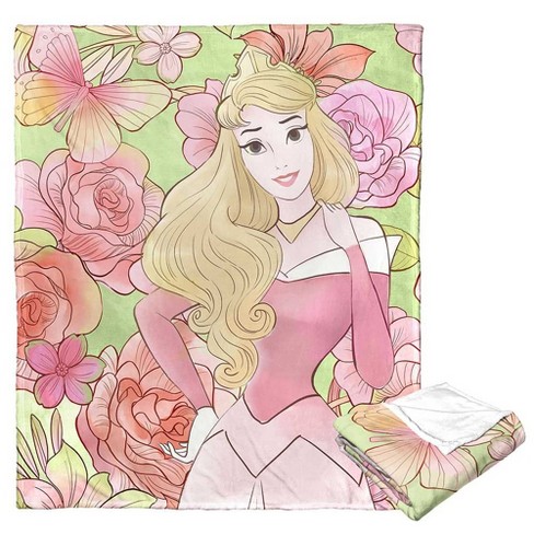 Disney Princesses Floral Fantasy Aurora Silk Touch Throw Blanket 50x60 Inches - image 1 of 4