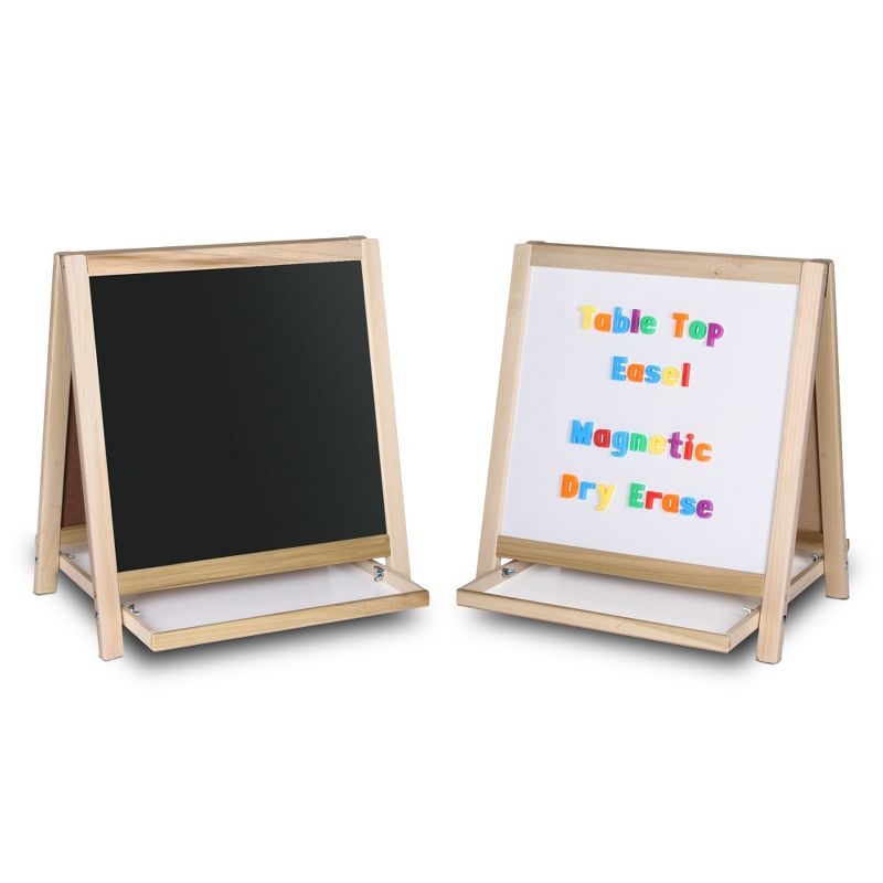 Crestline Products Magnetic Table Top Easel White Dry Erase/Black Chalkboard, 19.5"H x 18"W, 4 of 5