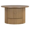 VYNXARIA Rustic Charm Round Coffee Table with Hidden Drawer - 3 of 4