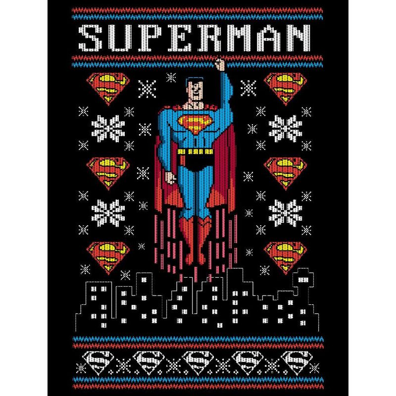 Superman Christmas Black Graphic Tee Toddler Boy to Youth Boy, 2 of 4