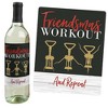 Big Dot of Happiness Rustic Merry Friendsmas Gifts for Women and Men - Christmas or Holiday Wine Bottle Label Stickers - Set of 4 - 2 of 4