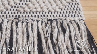 Ivory and Beige Handwoven Wool Cotton 3' x 5' Area Rug
