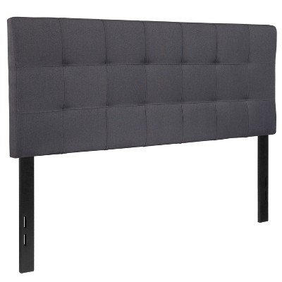 Dark Gray Full Upholstered Tufted Headboard with Metal Frame