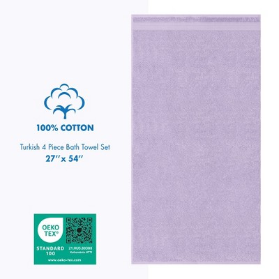 Lilac Heavyweight Turkish Cotton 4-Piece Bath Towel Set