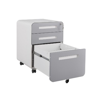 NicBex 3 Drawer Mobile File Cabinet with Casters,Office Cabinet with Integrated Handle Design,Modern Cabinet,Filing Cabinets for Home Office