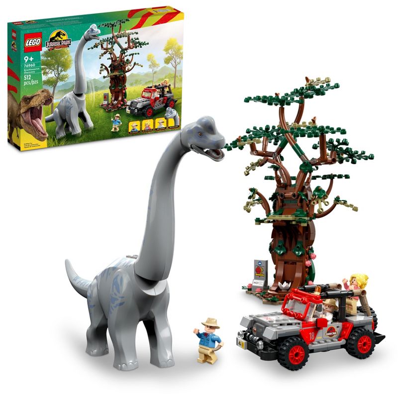 LEGO Jurassic Park Brachiosaurus Discovery with Jeep Toy 76960, 1 of 9