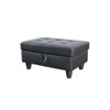 DOMETOUR Faux Leather Storage Ottoman for Living Room, Bedroom or Entryway Black - 3 of 4