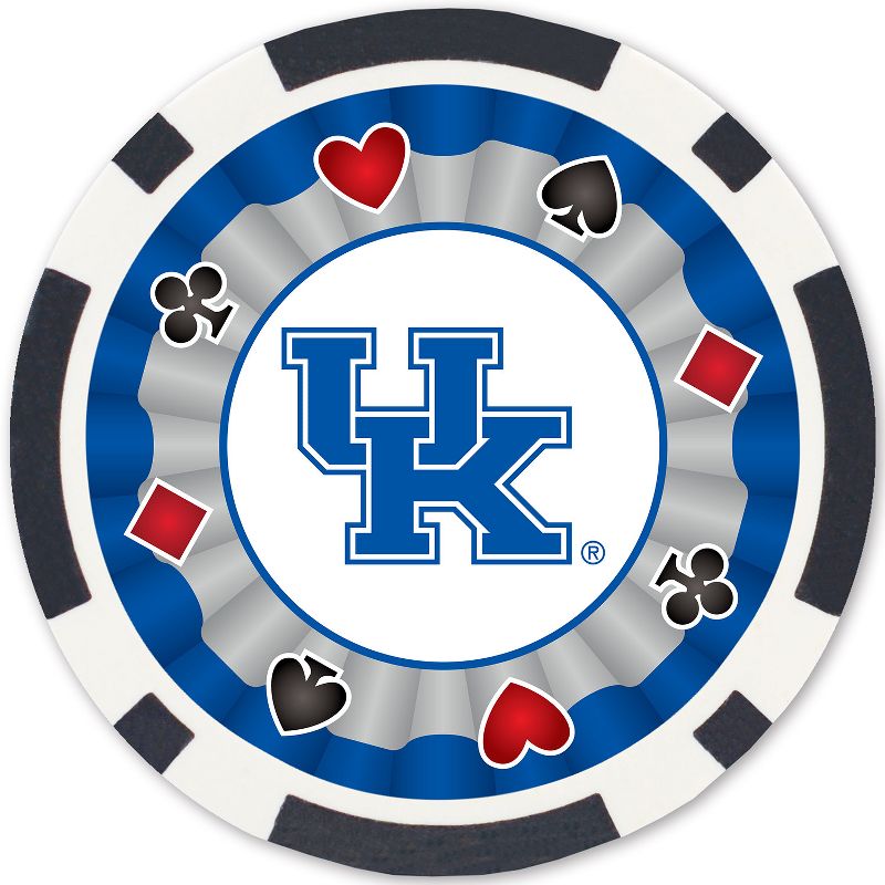 MasterPieces Casino Style 100 Piece Poker Chip Set - NCAA Kentucky Wildcats, 3 of 8