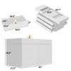 FUFU&GAGA White Kitchen Island with Glass Top Storage Solution for Closet, Bedroom, and Kitchen - 4 of 4