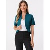INSPIRE CHIC Women's Casual Open Front 3/4 Sleeve Collarless Business Blazer Cardigan - 4 of 4
