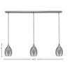 Toltec Lighting Any 3 - Light Chandelier in  Brushed Nickel with 5" Brushed Nickel Oval Metal Shade Shade - 2 of 2