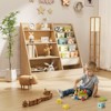 SUGIFT 4-Tier Kids Bookshelf and Toy Storage, 5 Layer Fabric Toddler Bookshelf, Kids Toy Storage Organizer, Sling Kids Bookcase - 2 of 4
