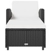 vidaXL Sun Lounger with Cream White Cushion Poly Rattan Black - 3 of 4