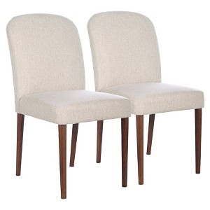 Vynxaria Beige Dining Chairs - Set of 2 for Mid-Century Modern Flair - 1 of 4