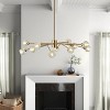 12-Light Starburst Chandelier with Glass Shades, Modern Gold Pendant Light for Living Room - 2 of 4